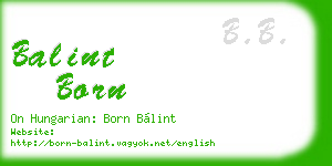 balint born business card