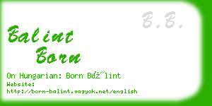 balint born business card